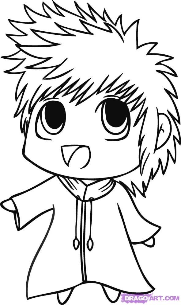 591x993 Step How To Draw Chibi Roxas - Roxas Drawing