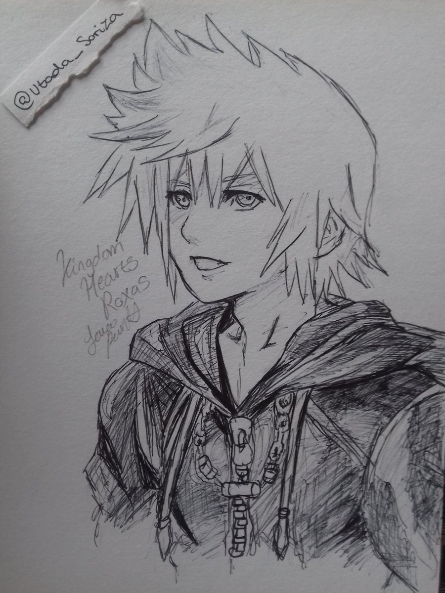 900x1200 Utada On Twitter I Drew He's One Of My - Roxas Drawing