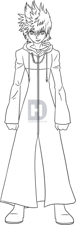 245x720 How To Draw Roxas, Step - Roxas Drawing