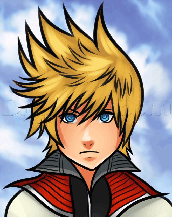 663x837 How To Draw Roxas Easy, Step - Roxas Drawing
