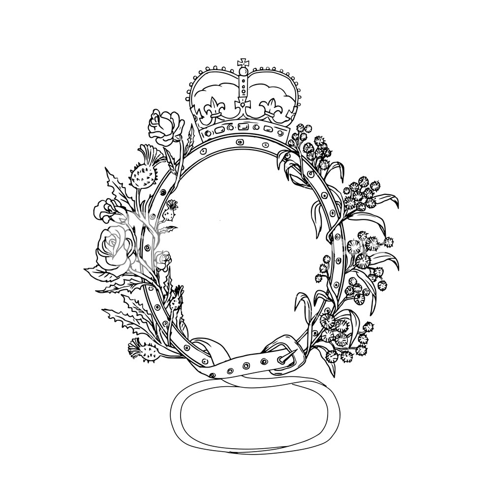 1000x1000 Drawing Sketch Style Illustration Of Scottish Or Celtic Cross - Royal Crown Drawing