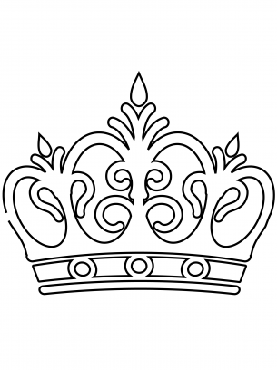 305x408 royal crown coloring sheets templates - Royal Crown Drawing