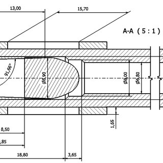 320x320 drawing of barrel of pistol cz pa rubber with loaded cartridge - Rubber Drawing