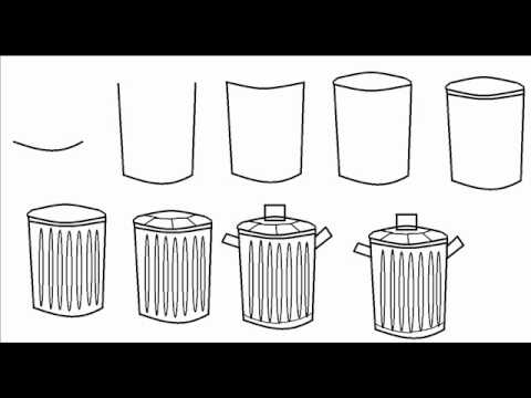 480x360 how to draw a trash garbage can simple step - Rubbish Drawing