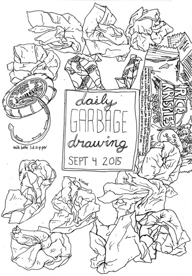 383x550 daily garbage drawing jacquie rolston illustration - Rubbish Drawing