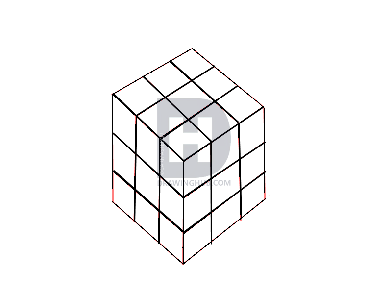 800x600 How To Draw A Rubiks Cube, Step - Rubiks Cube Drawing