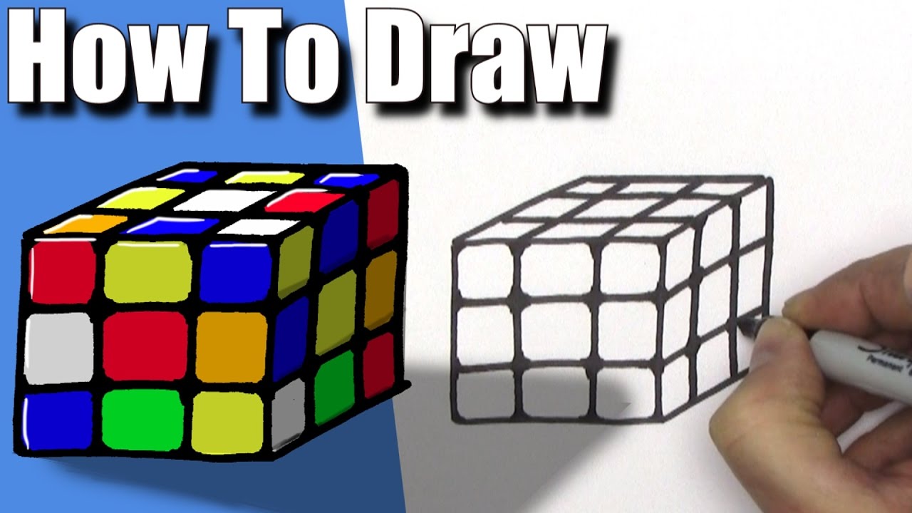 1280x720 How To Draw A Rubik's Cube Easy - Rubiks Cube Drawing