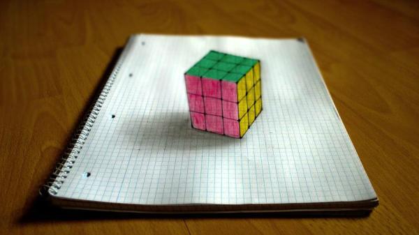 600x337 Rubik's On Twitter Amazing Perspective Drawing - Rubiks Cube Drawing