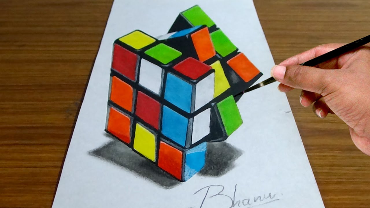 1280x720 Drawing A Rubiks Cube - Rubiks Cube Drawing