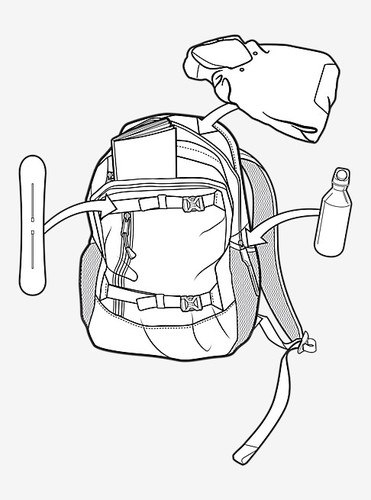 371x500 burton womens day hiker - Rucksack Drawing