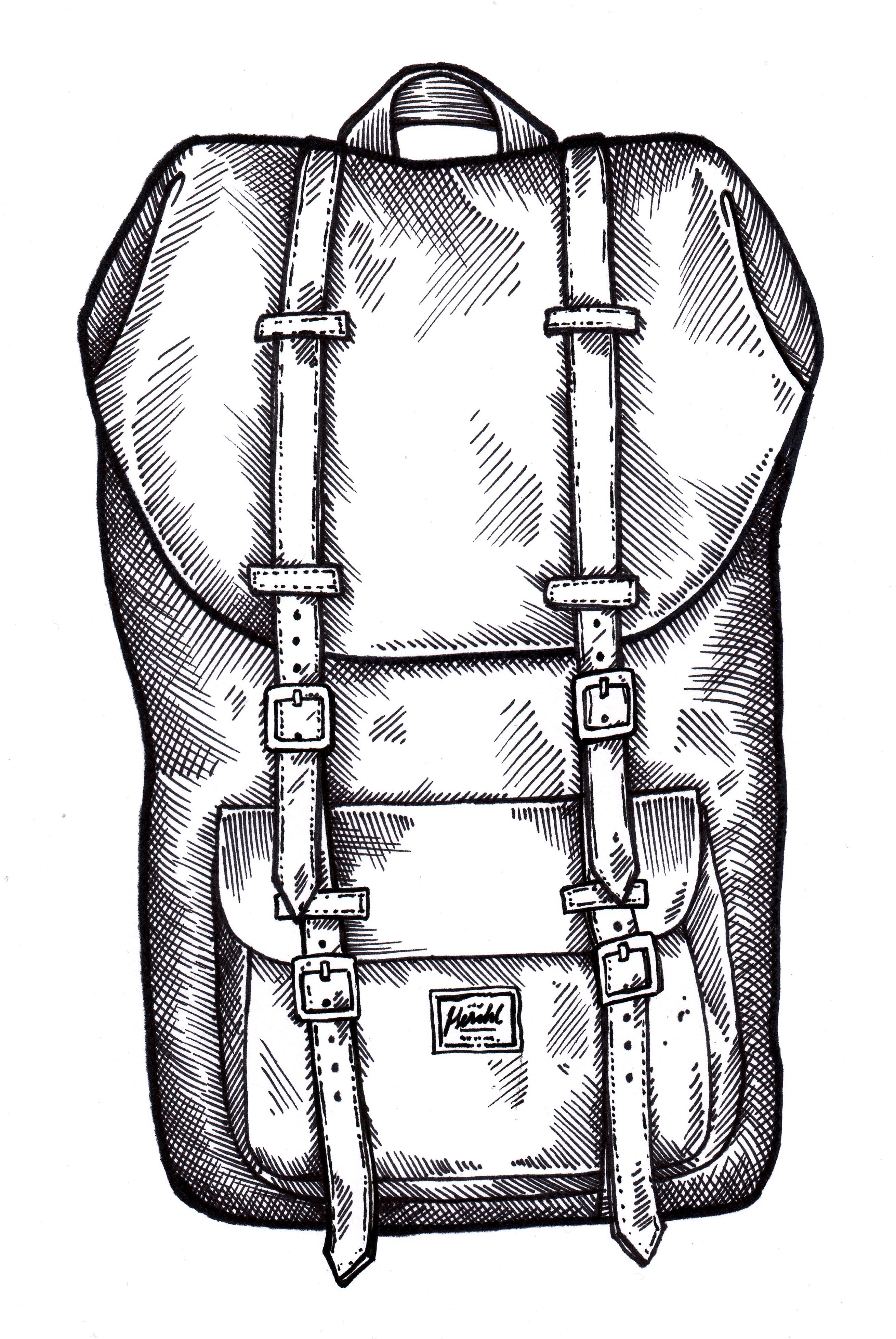 2620x3914 herschel! - Rucksack Drawing