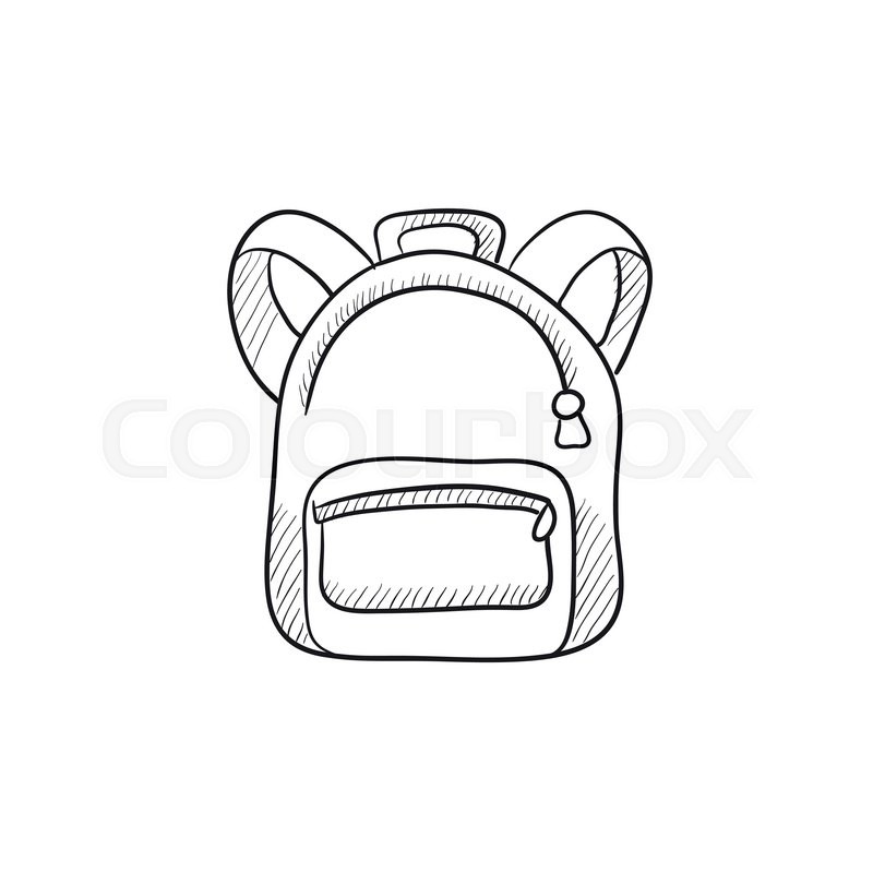 800x800 backpack vector sketch icon isolated stock vector colourbox - Rucksack Drawing