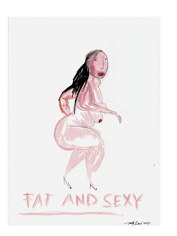 570x758 rude art, funny drawing, funny art, fat woman art original artwork - Rude Drawings