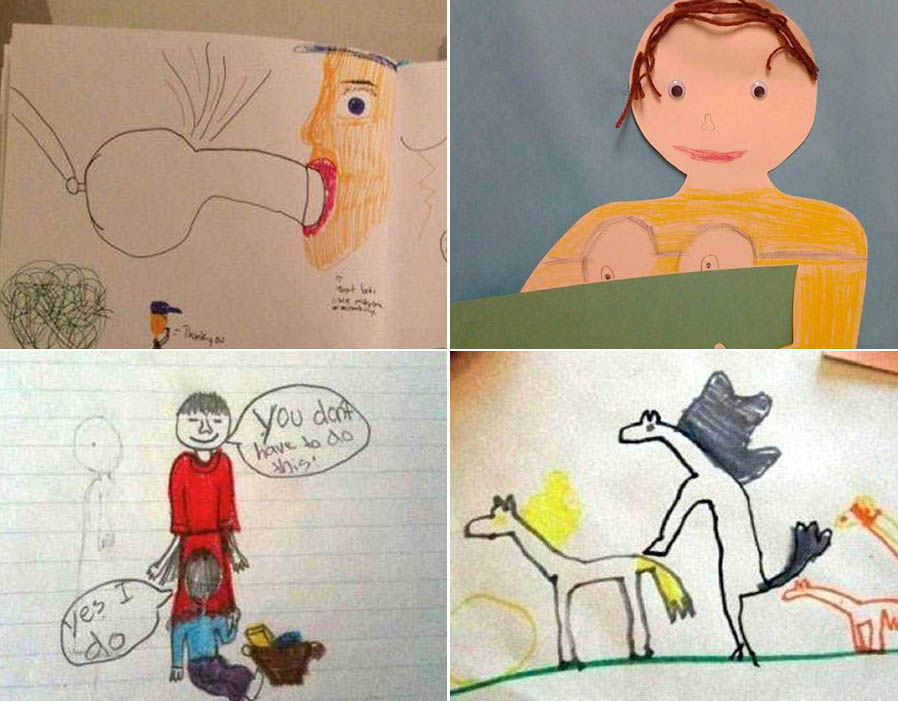 898x701 children's hilariously inappropriate drawings pictures pics - Rude Drawings