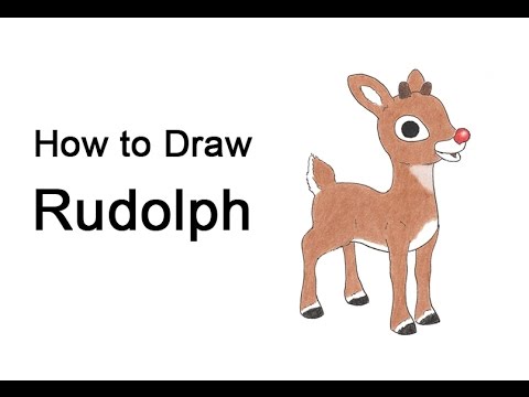480x360 How To Draw Rudolph The Red Nosed Reindeer - Rudolph Cartoon Drawing