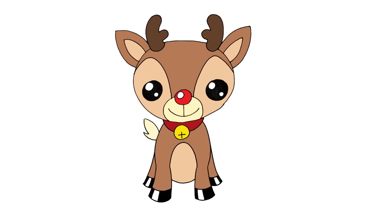 1280x720 How To Draw Rudolph The Red Nosed Reindeer Easy Art Lesson - Rudolph Cartoon Drawing