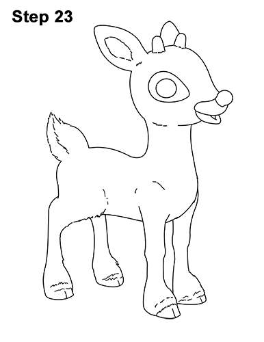 386x500 How To Draw Rudolph The Red Nosed Reindeer - Rudolph Cartoon Drawing