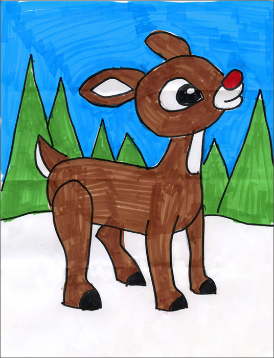 Rudolph Cartoon Drawing at PaintingValley.com | Explore collection of