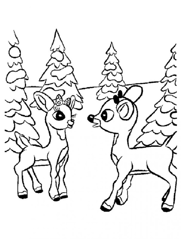 606x800 Rudolph The Red Nosed Reindeer Coloring Pages Find Wallpapers - Rudolph Cartoon Drawing