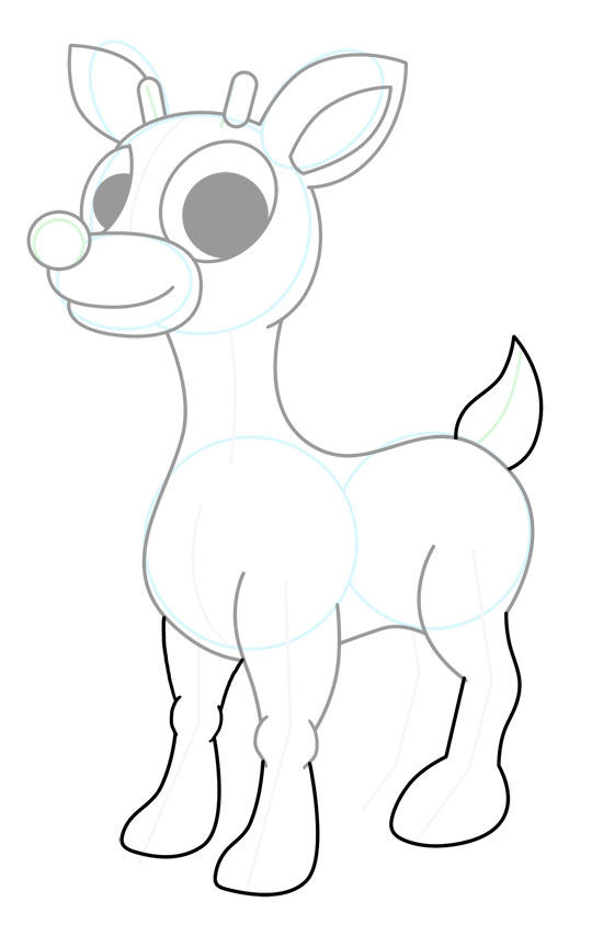 540x854 Rudolph The Red Nosed Reindeer Drawing Lesson - Rudolph Cartoon Drawing