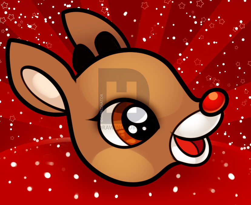828x676 how to draw rudolph easy, step - Rudolph Drawing