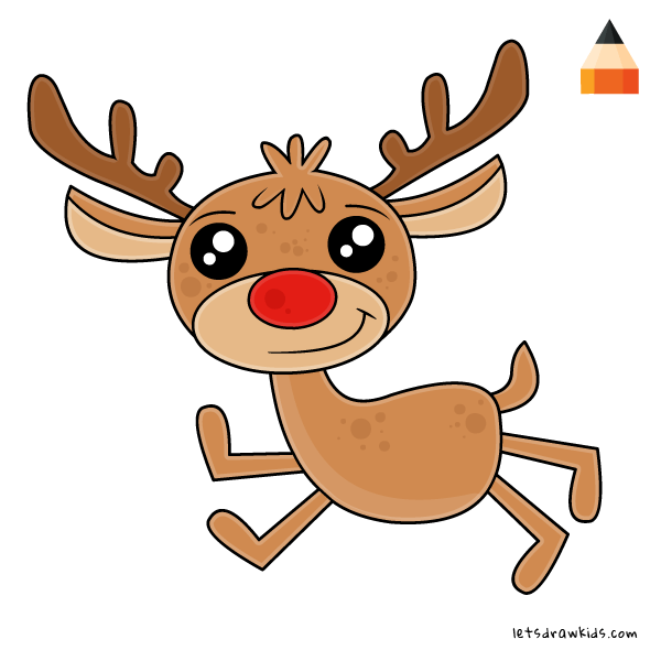 600x600 how to draw rudolph - Rudolph Drawing