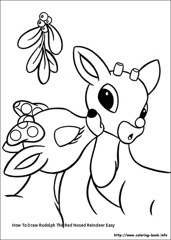 567x794 how to draw rudolph the red nosed reindeer easy best coloring - Rudolph Drawing