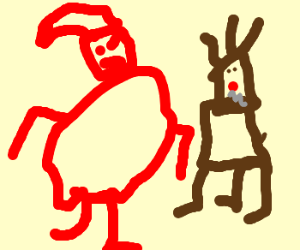 300x250 santa and evil rudolph drawing - Rudolph Drawing