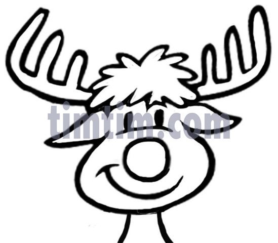 549x480 free drawing of rudolph bw from the category christmas - Rudolph Drawing