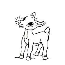 220x220 reindeer coloring pages, drawing for kids, kids crafts - Rudolph The Red Nosed Reindeer Drawing
