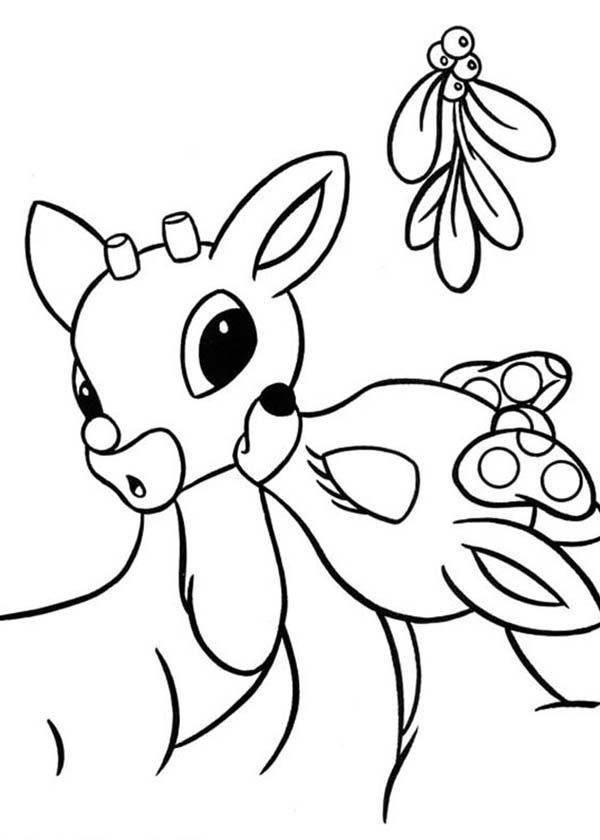 600x840 clarice kiss rudolph the red nosed reindeer under the mistletoe - Rudolph The Red Nosed Reindeer Drawing