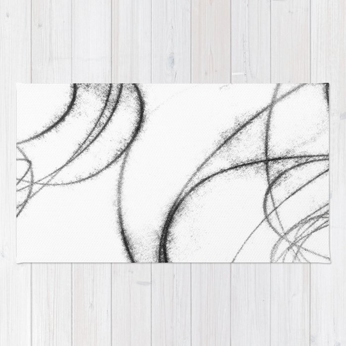 700x700 minimalist abstract black and white line drawing rug - Rug Drawing