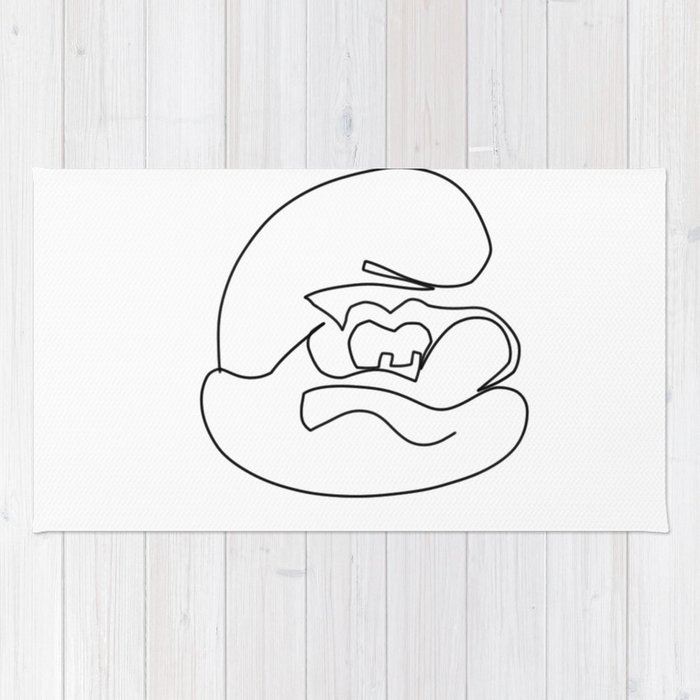 700x700 one line drawing papa smurf rug - Rug Drawing