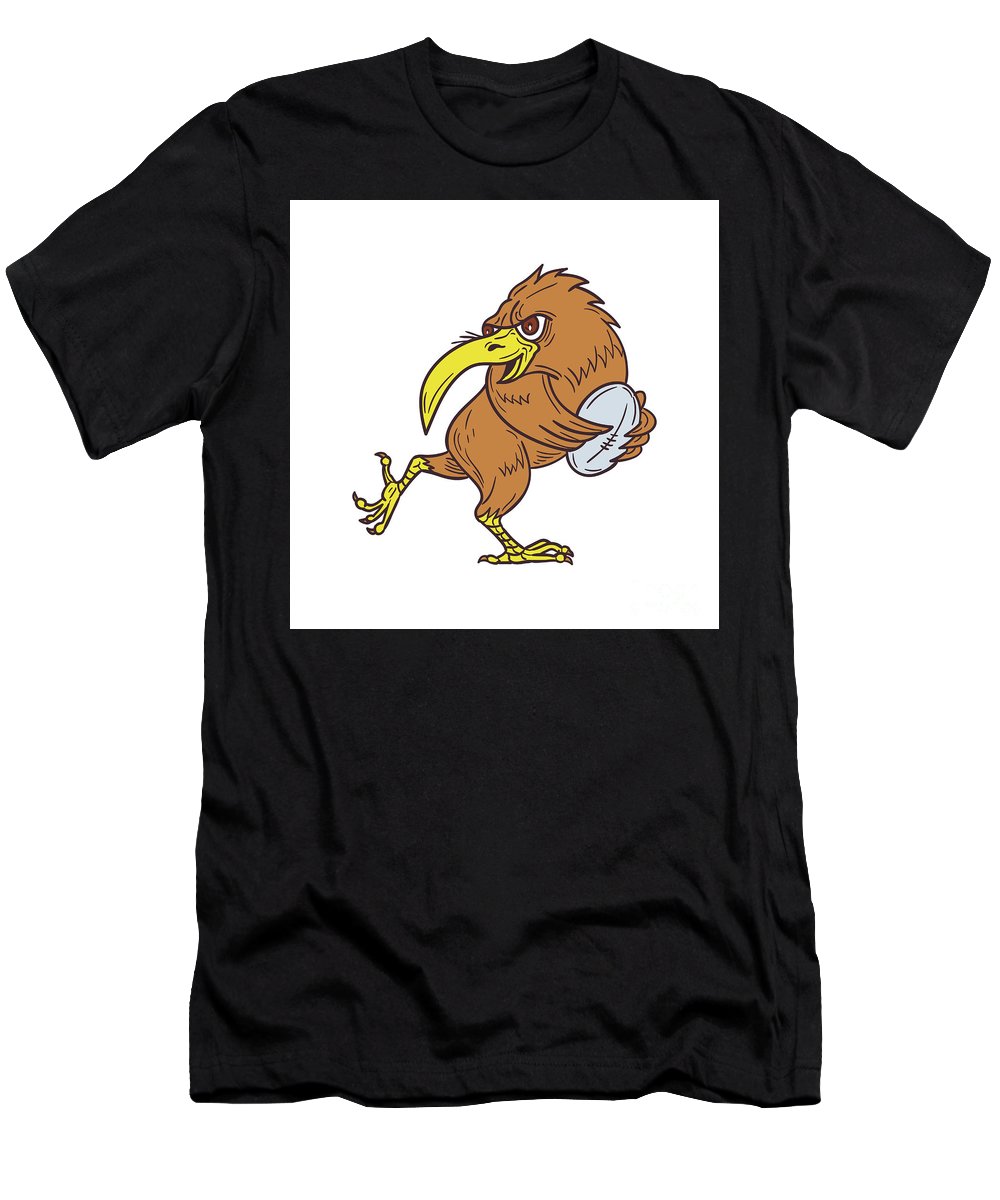 1000x1200 kiwi bird running rugby ball drawing t shirt for sale - Rugby Ball Drawing