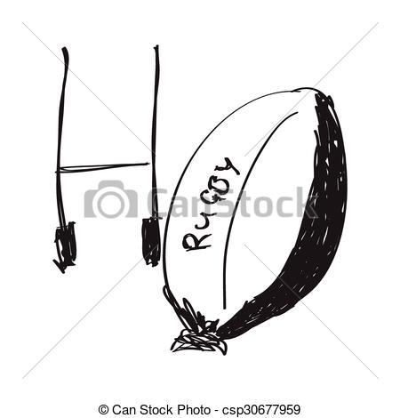 450x470 simple doodle of a rugby ball simple hand drawn doodle of a rugby - Rugby Ball Drawing