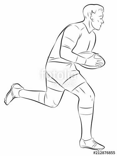 375x500 illustration of a rugby player, vector draw stock image - Rugby Drawing