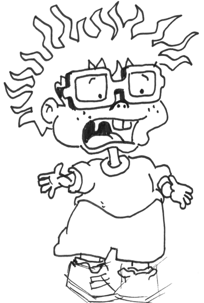 400x595 how to draw chuckie from the rugrats with easy step - Rugrats Drawing