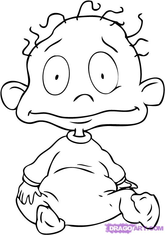 544x774 how to draw dil pickles, step - Rugrats Drawing