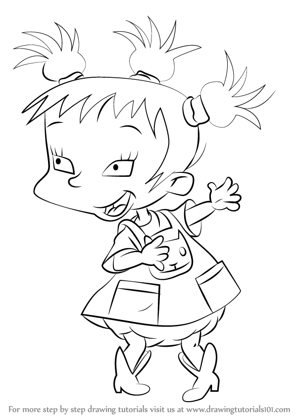 598x844 learn how to draw kimi finster from rugrats - Rugrats Drawing