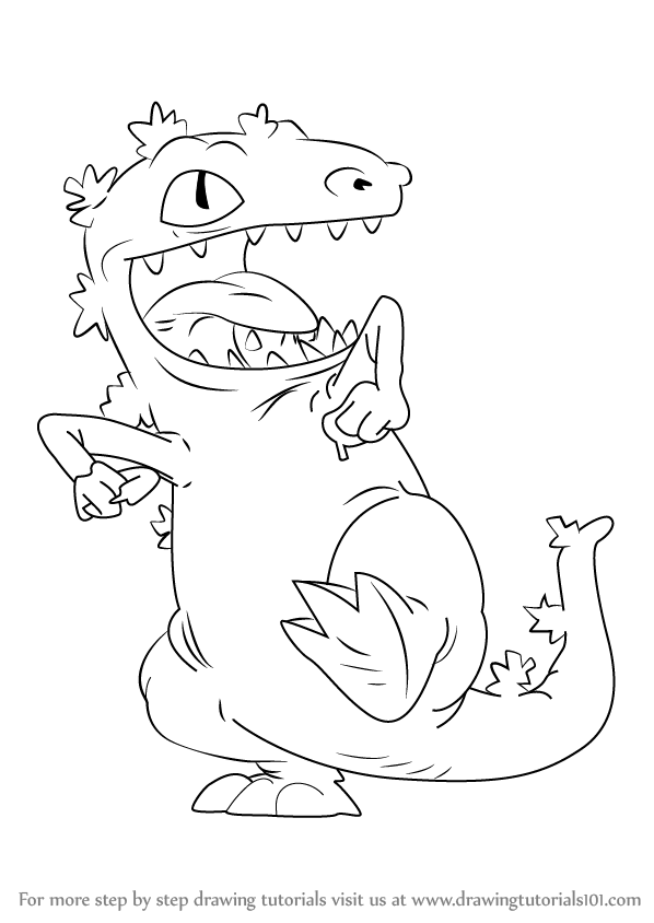 598x844 learn how to draw reptar from rugrats - Rugrats Drawing