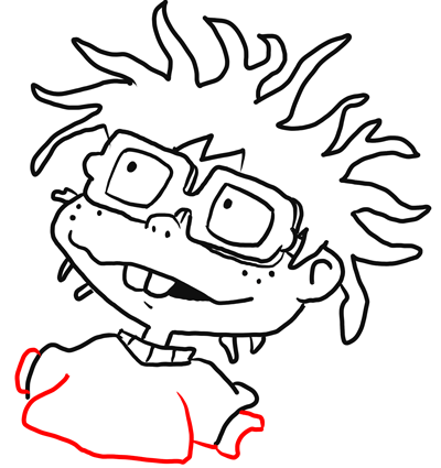 400x425 step how to draw chuckie from rugrats with easy drawing lesson - Rugrats Drawing