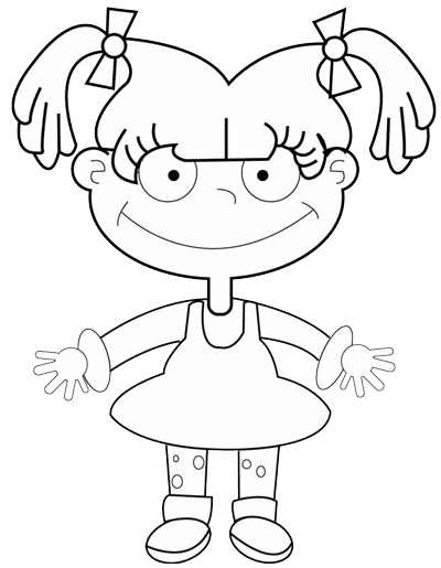 400x515 how to draw angelica pickles from rugrats with step - Rugrats Drawi...