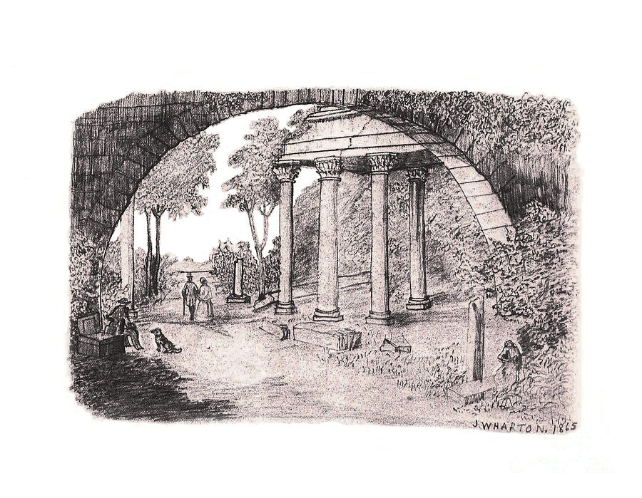 900x699 pan watching ruins of the past drawing - Ruins Drawing