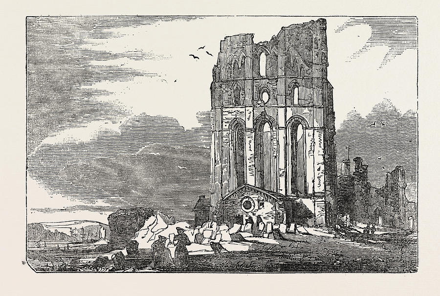 900x605 the ruins of tynemouth priory, uk, britain drawing - Ruins Drawing