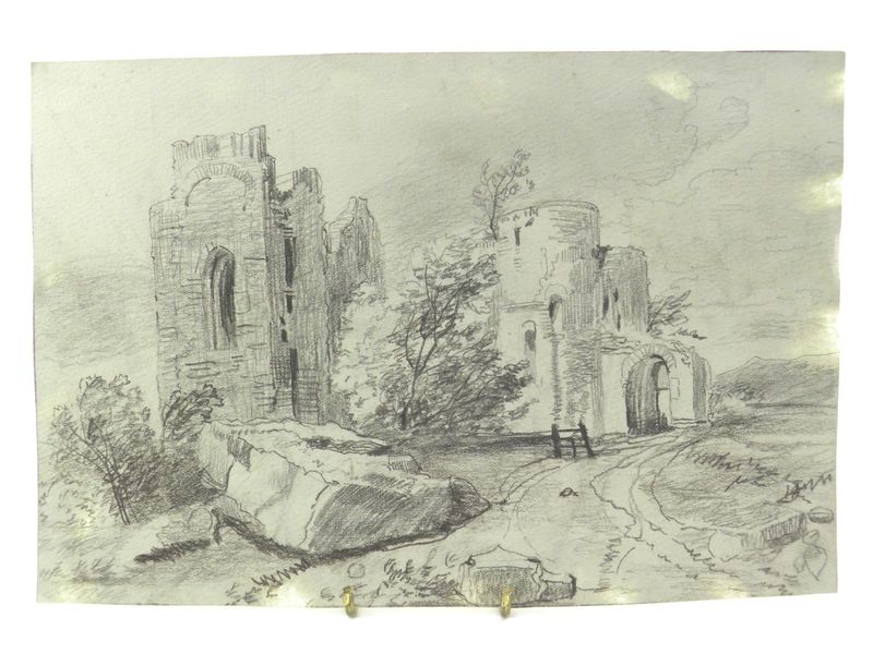 800x600 antique century english school pencil drawing ruins landscape - Ruins Drawing