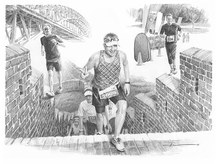 710x536 marathon runner drawing - Runner Drawing