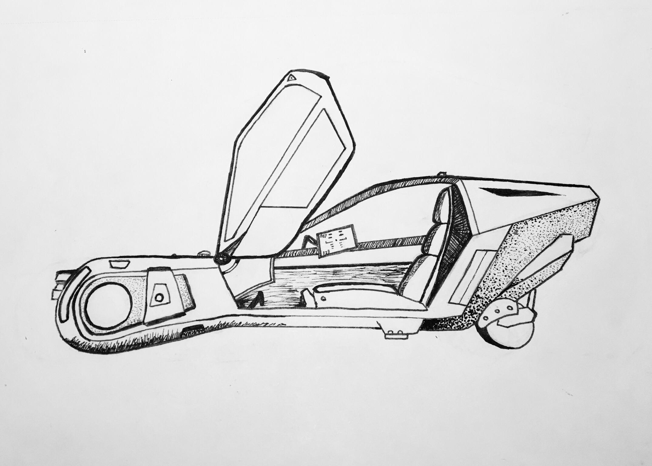 2150x1535 peugeot spinner from blade runner drawing - Runner Drawing