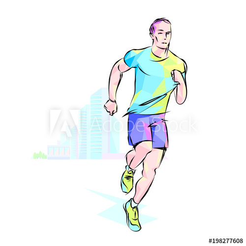 500x500 vector runner drawing - Runner Drawing