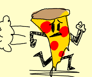 300x250 Pizza Running Away Drawing - Running Away Drawing