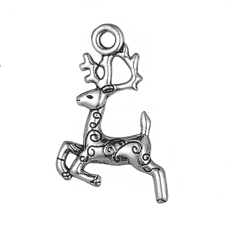 800x800 Antique Silver Running Deer Pendant Charms Fashion Necklace - Running Deer Drawing